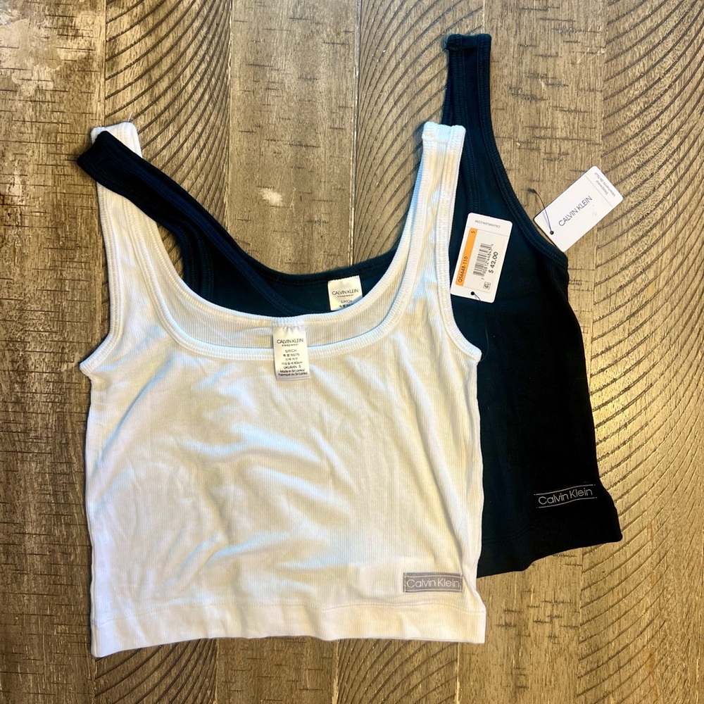 Calvin Klein Black and White Ribbed Tank Tops NWT bundle